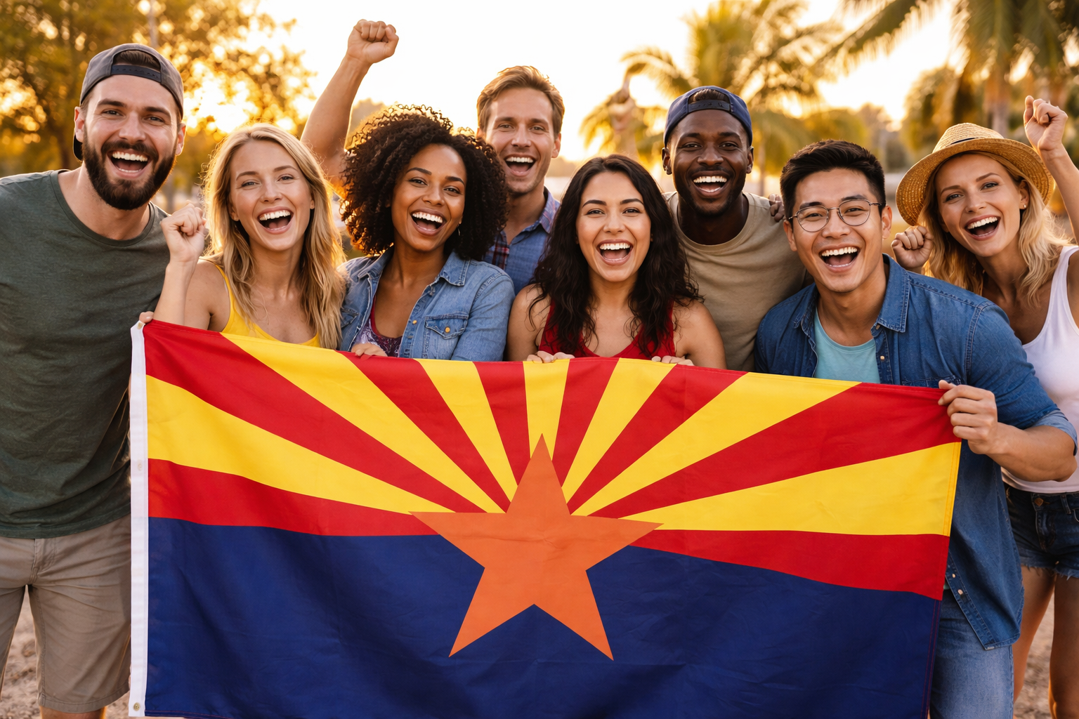 Folks holding AZ flag